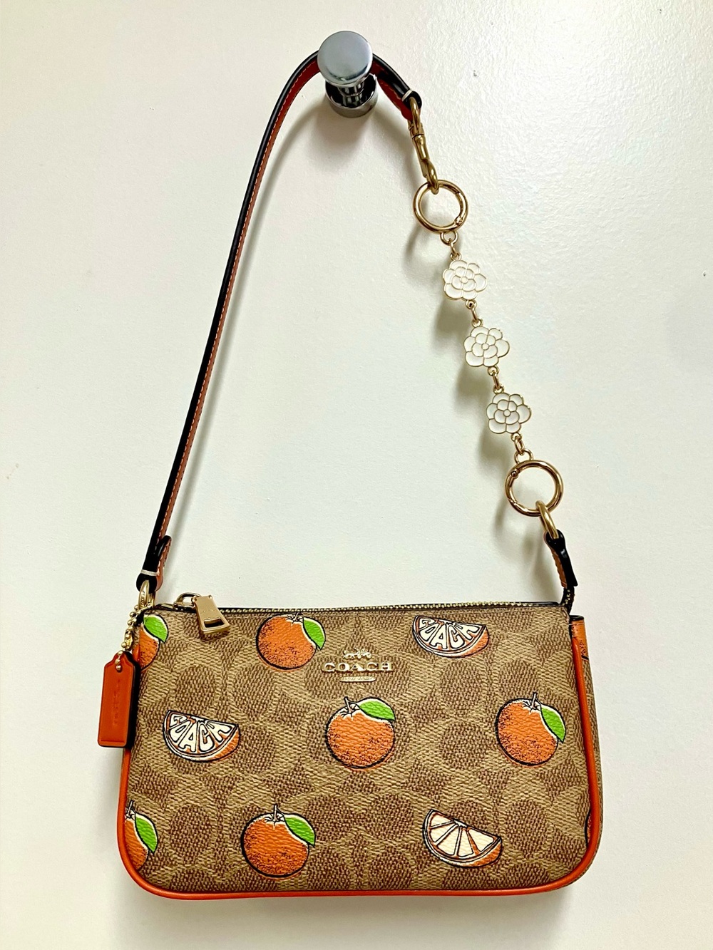 Coach Brown Signature Nolita 19 bag with extender included